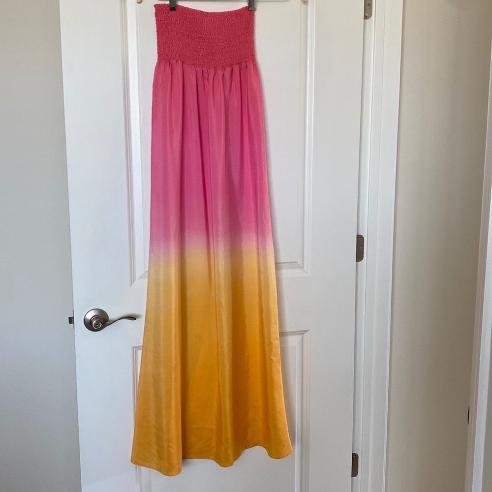 Lilly Pulitzer Strapless Pink and Yellow Gradient Dress